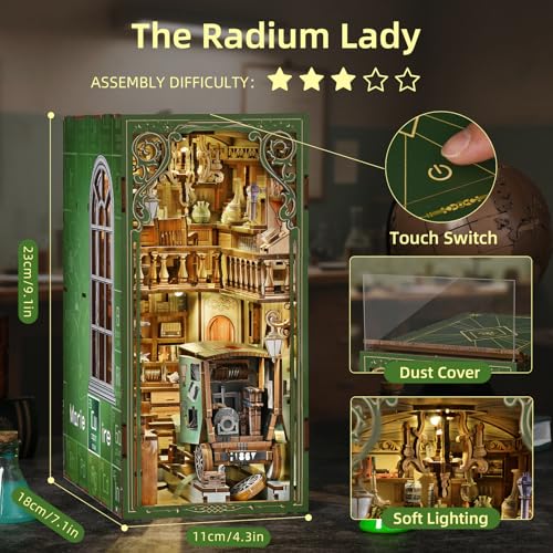 The Radium Lady Book Nook Kit, DIY Scene Miniature House Kit Tiny House - color: The Radium Lady