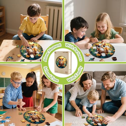 Animal Wooden Puzzles for Kids Ages 6-8 - Cute Owl - color: Cute Owl