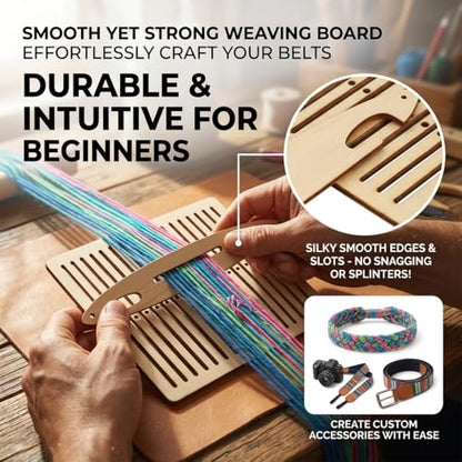 Weaving Kit 2 Pcs Weaving Shuttle Weaving Tools for Loom, Weaving Shuttle Tools Arts Crafts for Bracelet Bag Belt Camera Strap, Weaving Heddle for Beginner