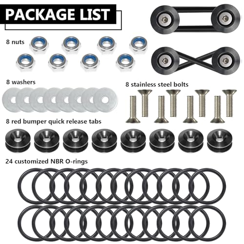 BFXM Universal Bumper Clips, Front Rear Bumper Quick Release Kit - color: Black, size: 4set