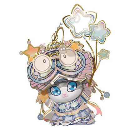 MU 3D Puzzles The Mermaid Kitty Cat Beauty Kitten Metal Figures Model, Metal Models Kits Miniature Building for Adult to Build,Hobby Birthday New Year Gifts Collectibles - style: The Cat Beauty