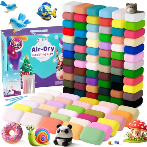 ARTPAR Air Dry Clay 102 Colors,Modeling Magic Clay for Kids Bulk Craft Kit - color: 102 Colors