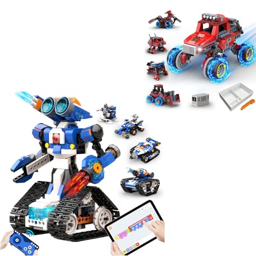 Apitor Robot J 6-in-1 Programmable STEM Learning Toy and Robot B 8-in-1 Electronic STEM Kits