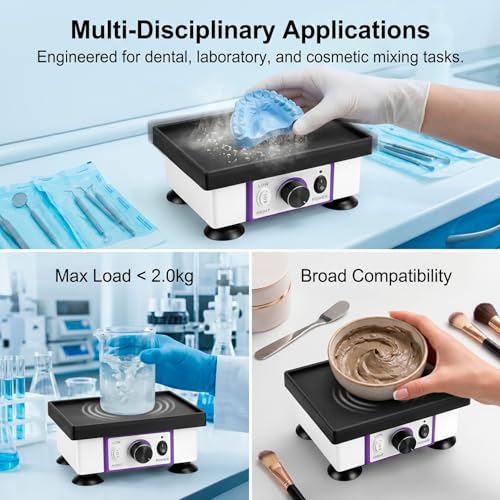 QWORK Lab Vibrator Oscillator Square Shaker 8"x6" - 120W Plaster Vibrator Plate Lab Equipment Machine for Efficient Model Mixing Making (110V)