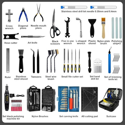 212Pcs 3D Printer Tool Kit with 3D Printer Accessories Bring Tool Box Includes Deburring Ideal for Disassembly Cleaning and Precision Machining Toolboxes - size: L
