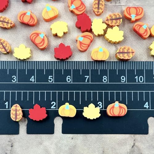 Polymer Clay Fall Pumpkin Maple Loose Spacer Beads, 10mm Thanksgiving Autumn Maple Leaves Pumpkin Beads Charms for DIY Hair Clip Necklace Bracelet Jewelry Earring Handmade Craft Making - color: maple pumpkin