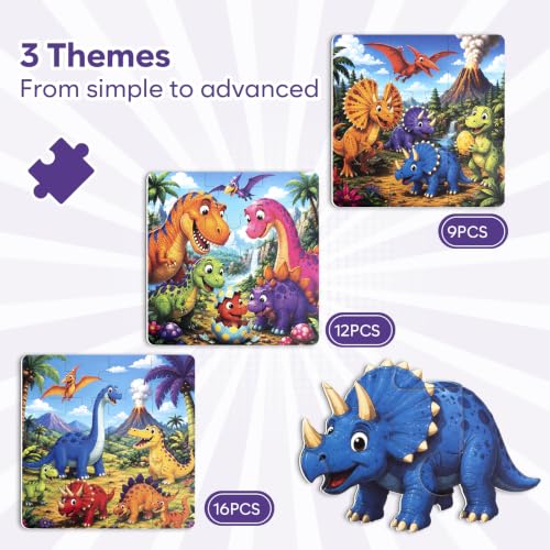 Biarek Dinosaur Magnetic Puzzles for Kids 3-5, 37-Piece Travel Set - color: Dinosaur - 37 Pieces