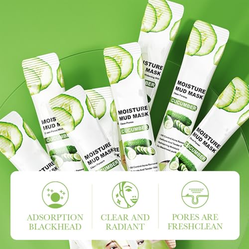 Etuanxi 30Pcs SPA Recovery Mud Mask Clay Mask for Face Vitamin C & Cucumber & Dead Sea Mud Masks for Face Mask Moisturizing Deep Cleansing Mud Mask Skin Care Set