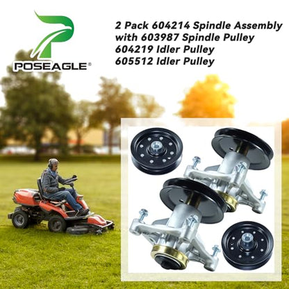 2 Pack 604214 Spindle Assembly for Hustler Raptor 42 Spindles - size: A09 2x604214 Spindle Kit