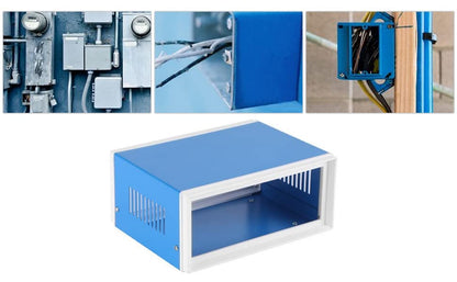 Fielect Electronic Junction Box Blue Metal Enclosure Case, DIY Project Box, 6.69"x5.12"x3.15", 170x130x80mm - size: 6.69" x 5.12" x 3.15"