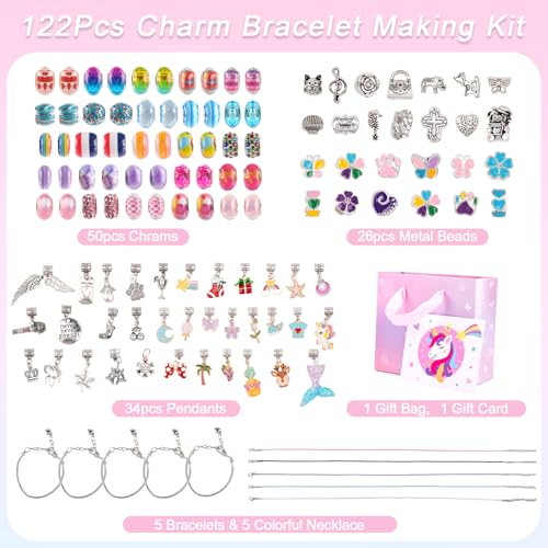 Sofier Jewelry Bracelet Making Kit for DIY Beads Charms Set Teen Gifts - color: Pink Box