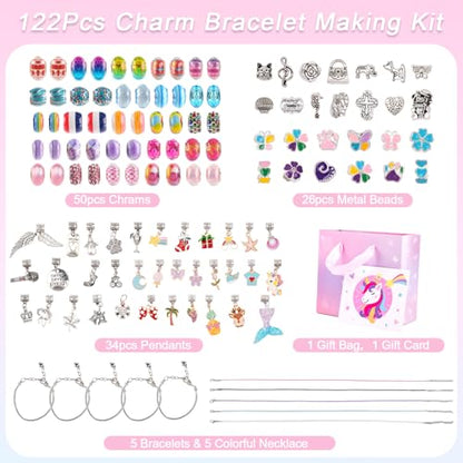 Sofier Jewelry Bracelet Making Kit for DIY Beads Charms Set Teen Gifts - color: Pink Box