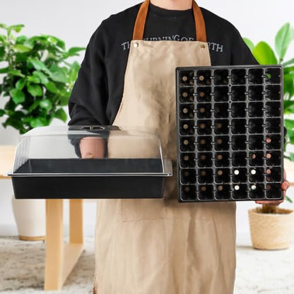 RooTrimmer 5-Pack No-Drip Seed Starting Trays with 4" Humidity Dome - size: 5p Trays+Domes+48 Cells