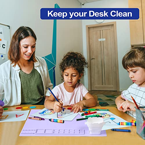 AWOKE Silicone Painting Mat - 20"X16" Silicone Art Mat with 1 Water Cup for Kids - Craft Mat has12 Color Dividers - 2 Paint Dividers (Purple) - color: Lavender