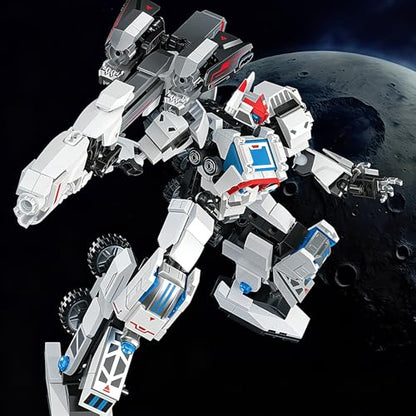 Transform Building Block Set, Lunar Rover Mech Brick Movable Joints Construction Toy 646PCS Creative Collectible Action Figure Model Kit for Kids Ages 6+