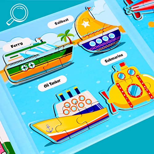 Magnetic Puzzles for Kids Ages 3-5, Travel Toddler Car Puzzle Toy - style: Traffic