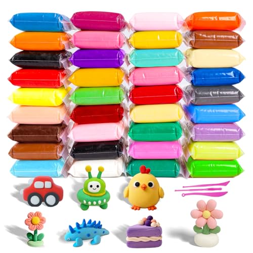 36 PCs Air Dry Clay Kit for Kids Age 3-12 with 3 Sculpting Tools 36 Colors - color: 36 Pack