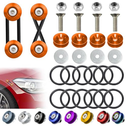 BFXM Universal Bumper Clips, Front Rear Bumper Quick Release Kit - color: Orange, size: 2set