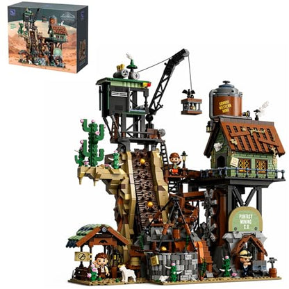 PANTASY GBC Gold Rush Mining Building Set for Adults, Wild West Gold Mine