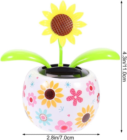 Solar Dancing Solar Powered Dancing White Flower in Colorful Shape Flip Flap Animated Bobblehead Dancer Window Sun Catcher Car Dashboard Decor Solar Power Kits，Learning and Education