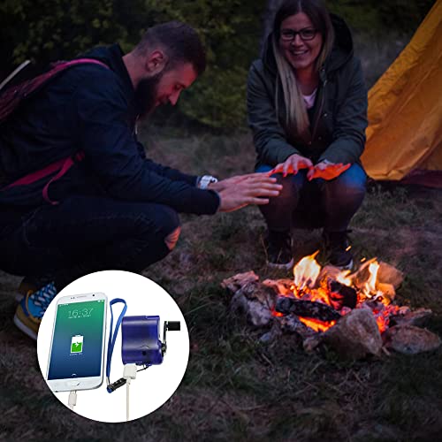 Portable Hand Crank Generator, 5V USB Charger for Cell Phone - color: Green