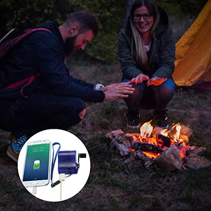 Portable Emergency 5V Hand Crank Generator Charger - color: Black