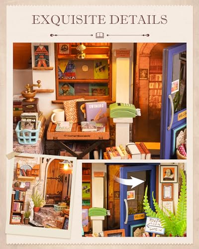 Rolife Bookstore DIY Miniature Dollhouse Kit Creative Gift for Adults - style: Corner Bookshop