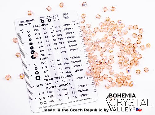 Bohemia Crystal Valley Czech Glass Beads & Japaneese TOHO Seed for Jewelry Making Set - 4 Gentle Distinct Colors Beads: Table Cut Flowers, Fire Polished Faceted 4mm, 2X Rocailles Mix Teal Pink Beige - color: Different Turquiose