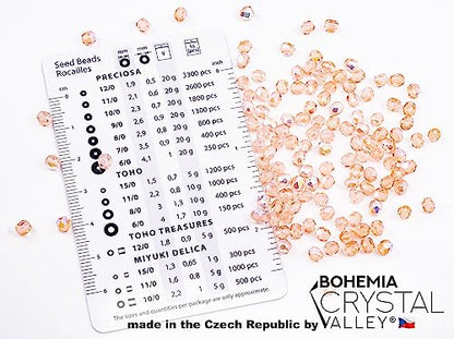 Bohemia Crystal Valley Czech Glass Beads & Japaneese TOHO Seed for Jewelry Making Set - 4 Gentle Distinct Colors Beads: Table Cut Flowers, Fire Polished Faceted 4mm, 2X Rocailles Mix Teal Pink Beige - color: Different Turquiose