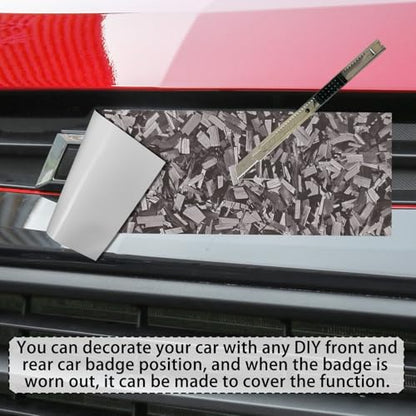 QianBao Compatible with 11.8" x 4" Chevy Bowtie Emblem Vinyl Wrap Kit - color: Forged Carbon Fiber Silver