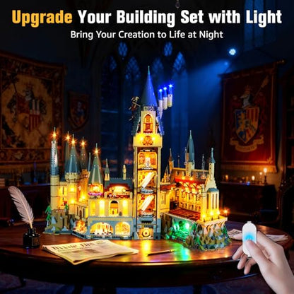 BrickSoul Light Up Kit Compatible with Lego Castle 71043 Building Set, Upgrade Wired Dimmable Lighting Accessories for Harry Potter Hogwarts Castle, Cable-Hiding Tech, Not Included 71043 Model - size: 71043 Upgrade Light Kit