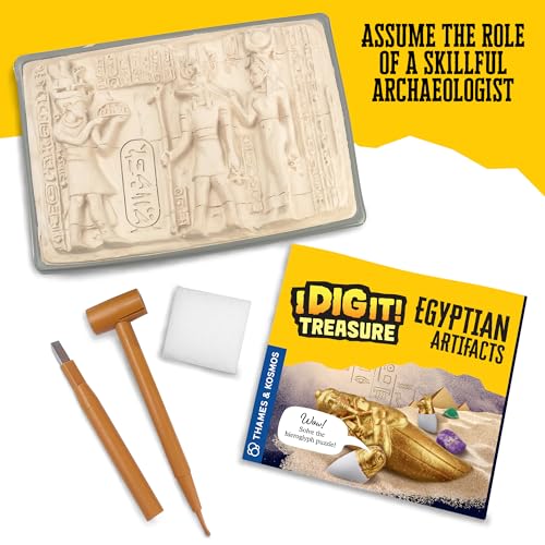 Thames & Kosmos I Dig It! Treasure – Egyptian Artifacts Excavation Kit | Explore Archaeology, Ancient Egypt & Hieroglyphics | Dig Out Collectible Relics & Minerals | Safe, Fun Educational Activity