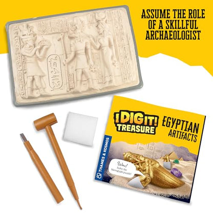 Thames & Kosmos I Dig It! Treasure – Egyptian Artifacts Excavation Kit | Explore Archaeology, Ancient Egypt & Hieroglyphics | Dig Out Collectible Relics & Minerals | Safe, Fun Educational Activity