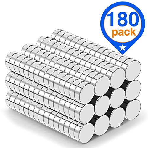 TRYMAG 180Pcs Small Strong Neodymium Magnets - color: Silver, size: 5x2mm-180Pcs