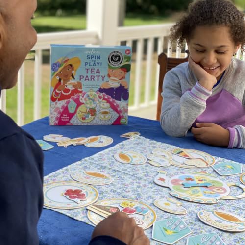 eeBoo Tea Party Spinner Game, Social Skills Game, Ages 3+, 2-4 Players - style: Tea Party