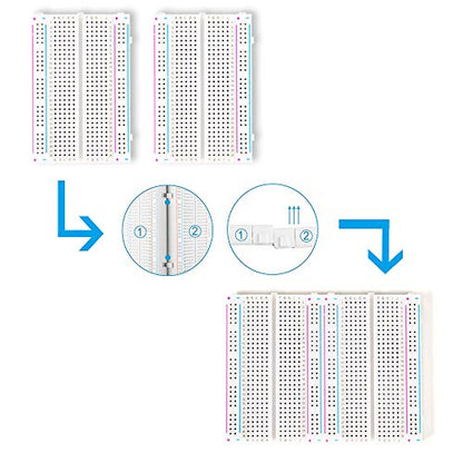 REXQualis 6PCS Small Breadborad 400 Point Solderless Breadboards for Proto Shield Distribution Connecting Blocks