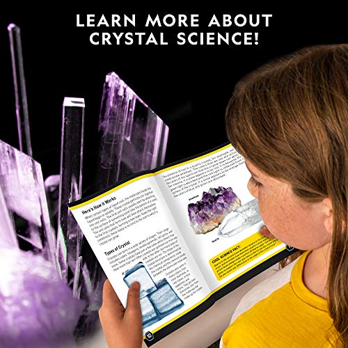 NATIONAL GEOGRAPHIC Glow-in-the-Dark Crystal Growing Lab - DIY Crystal Creation - Includes Real Fluorite Crystal Specimen - color: Glow-in-the-dark Green