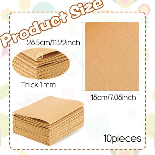 10Pcs Felt Sheets Fabric, 7" x 11" Soft Felt Squares for Craft(Skin Color) - color: Skin Color