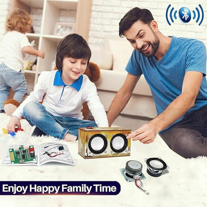 Teen Boy Gifts -DIY Bluetooth Speaker Kit -STEM Science Electronics Project - style: Printed Dual Speakers