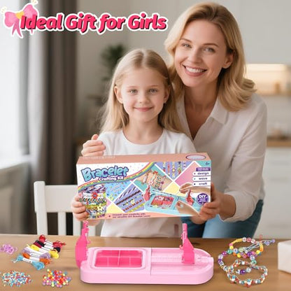 Cmiolacuna Friendship Bracelet Making Kit for Girls Ages 8-12 Loom Maker - color: Dark Pink