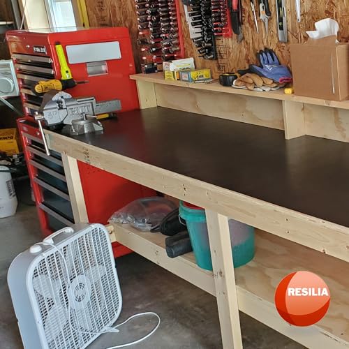 RESILIA Work Bench Mat - 30" X 96" X 0.06" Scratch-Resistant PVC Mats - Protect Your Workbench, Table, or Tool Station from Painting, Woodworking, Crafting, Building, & More, Black, Made in USA - color: Black, size: 30" x 96"