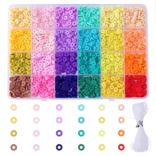 24 Colors 2200Pcs Polymer Clay Beads DIY Friendship Bracelet Kit