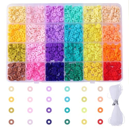 24 Colors 2200Pcs Polymer Clay Beads DIY Friendship Bracelet Kit