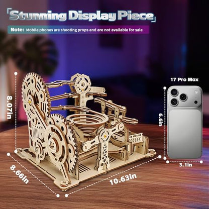 Upgraded Motorized 3D Wooden Puzzles for Adults Marble Run Set, 236-Piece Mechanical Model Kit, STEM Building Project & Unique Gift for Men, Women, Teens, Christmas Birthday Gift