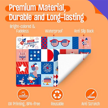 6 Pack Placemats for Kids, Non-Slip Washable Table Mats, Reusable Holiday Themed Dining Mats - Christmas, Halloween, Thanksgiving, Easter, Educational Placemats for Home, Classroom, Nursery - style: Holiday
