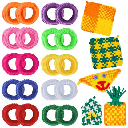 PREBOX Weaving Loom Loop Refill,7 Inch 500 Pcs in 10 Vibrant Colors, Potholder Loops, Loom Refill Loops Craft for Kids - color: Loom Refill - Multicolor - 288pcs