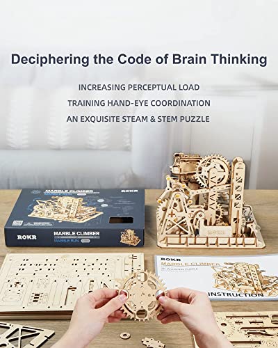 ROKR 3D Wooden Puzzle-Mechanical Model-Wooden Craft Kit-DIY Assembly Toy-Mechanical Gears Set-Brain Teaser Games-Best Gifts for Adults & Teens Age 14+(LG504-Fortress)