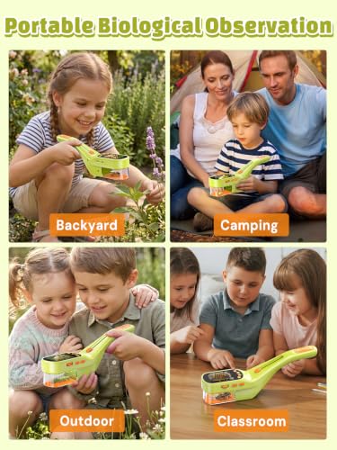 Acoath Microscope for Kids, Bug Catcher, 2.4" IPS Screen Bug Catching Kit - color: Lime Green