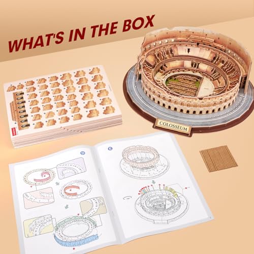 CubicFun Rome Colosseum 3D Puzzles for Adults Kids Model Kit, 163 Pieces