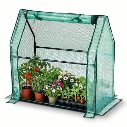 Outvita Mini Greenhouse, 2-Layer PE Cover, 36"x18"x33", Outdoor - style: 1 tier 3'x3’